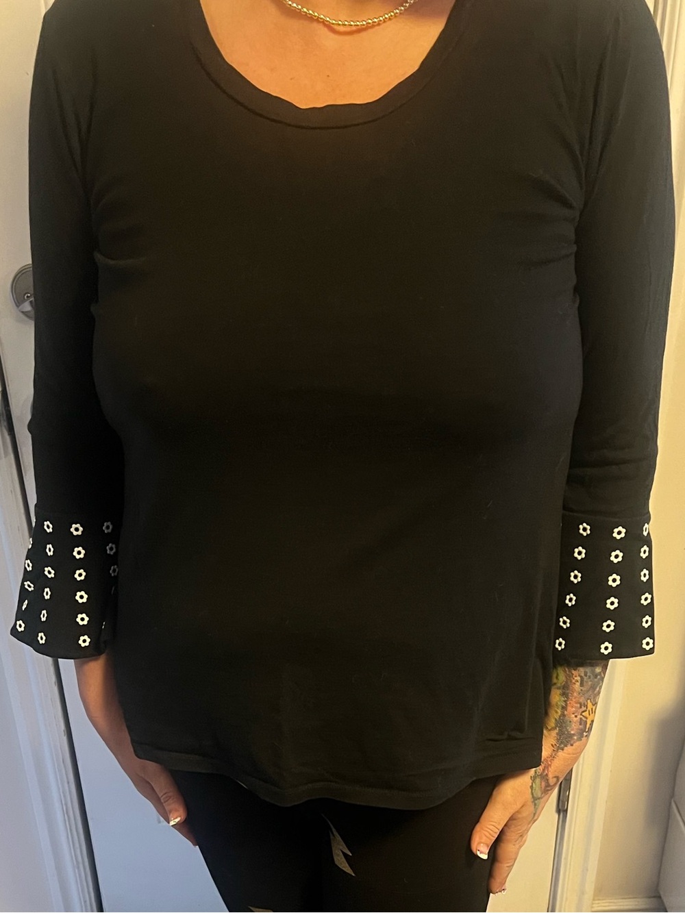Michael Kors Black Knit Top with Branded Satin Tag